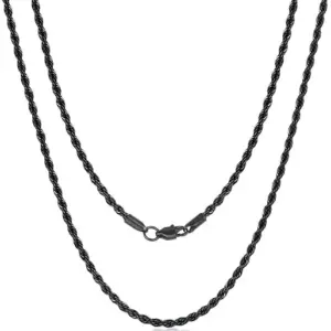 3mm Black Twist Rope Chain